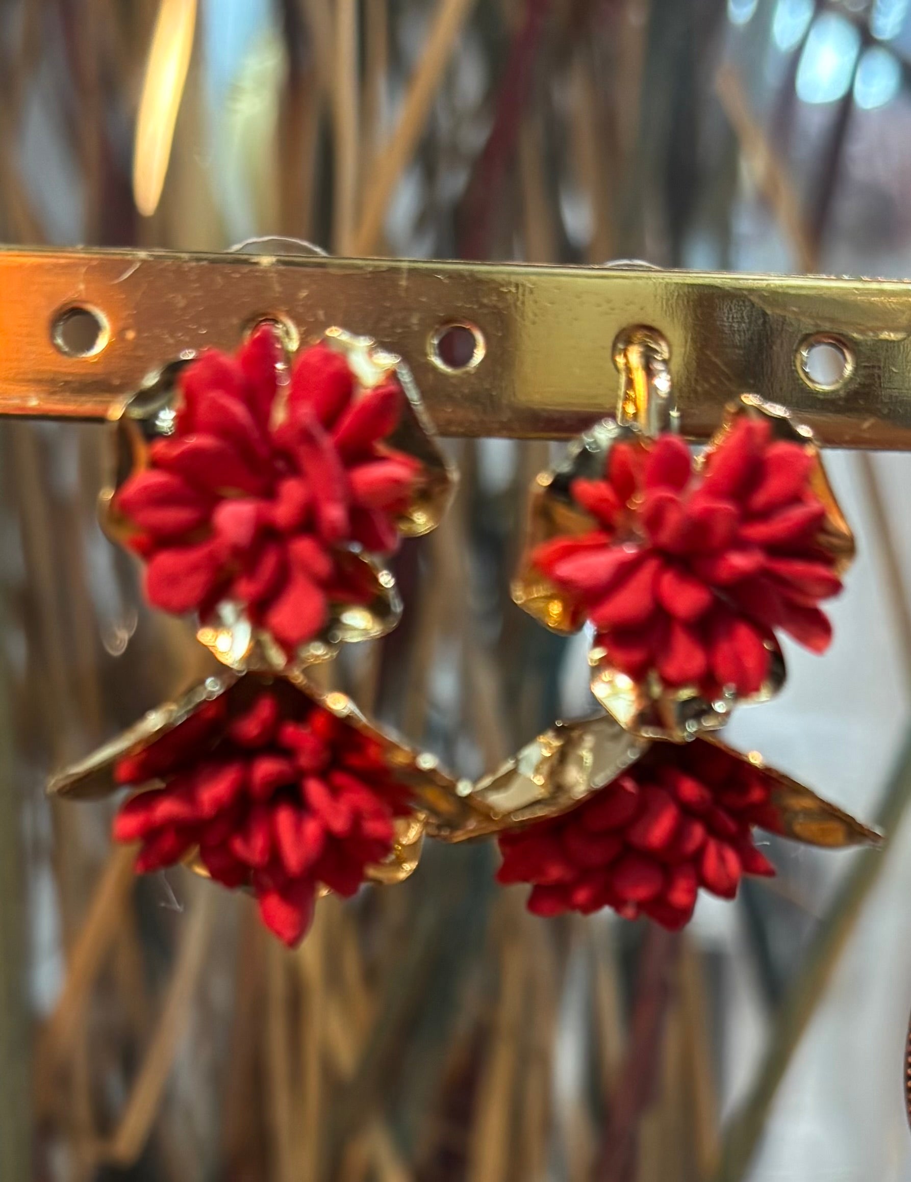 PENDIENTES FLOR PETALOS ACERO