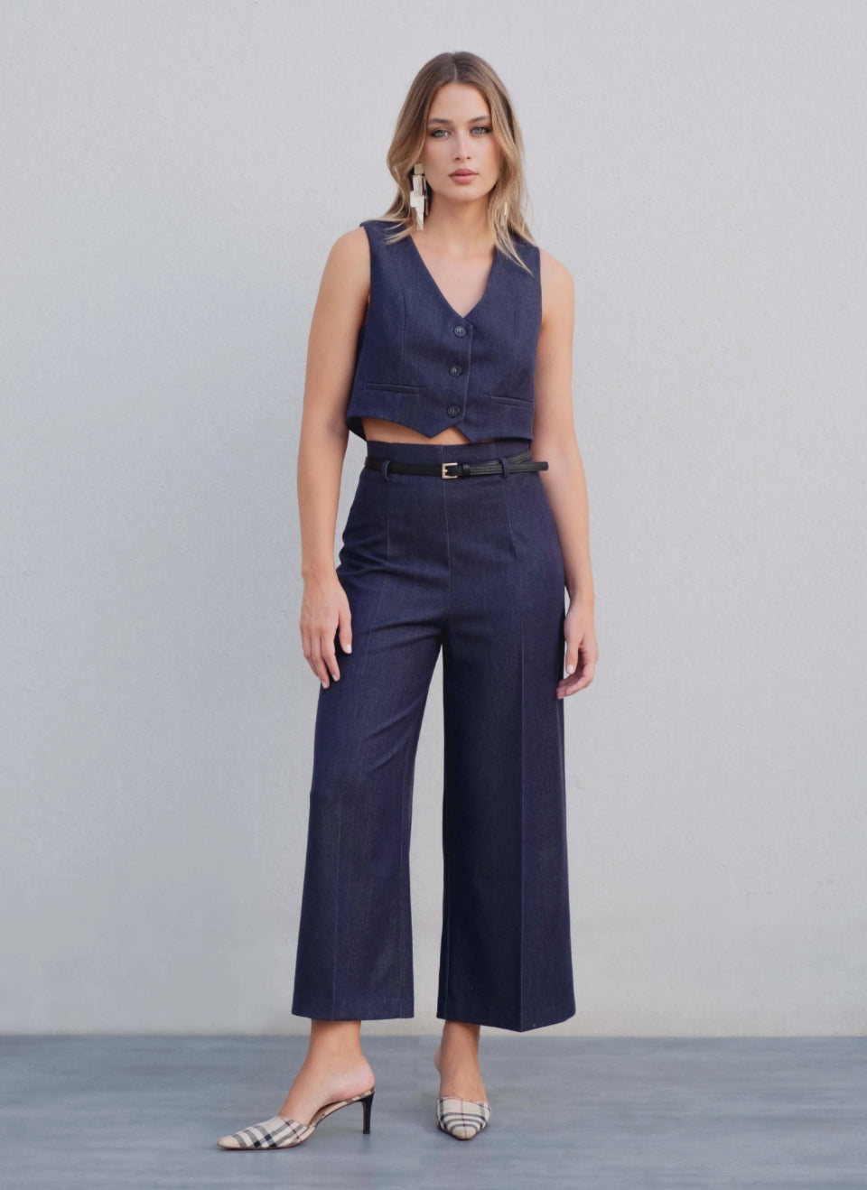 PANTALÓN CULOTTE DENIM CINTURÓN