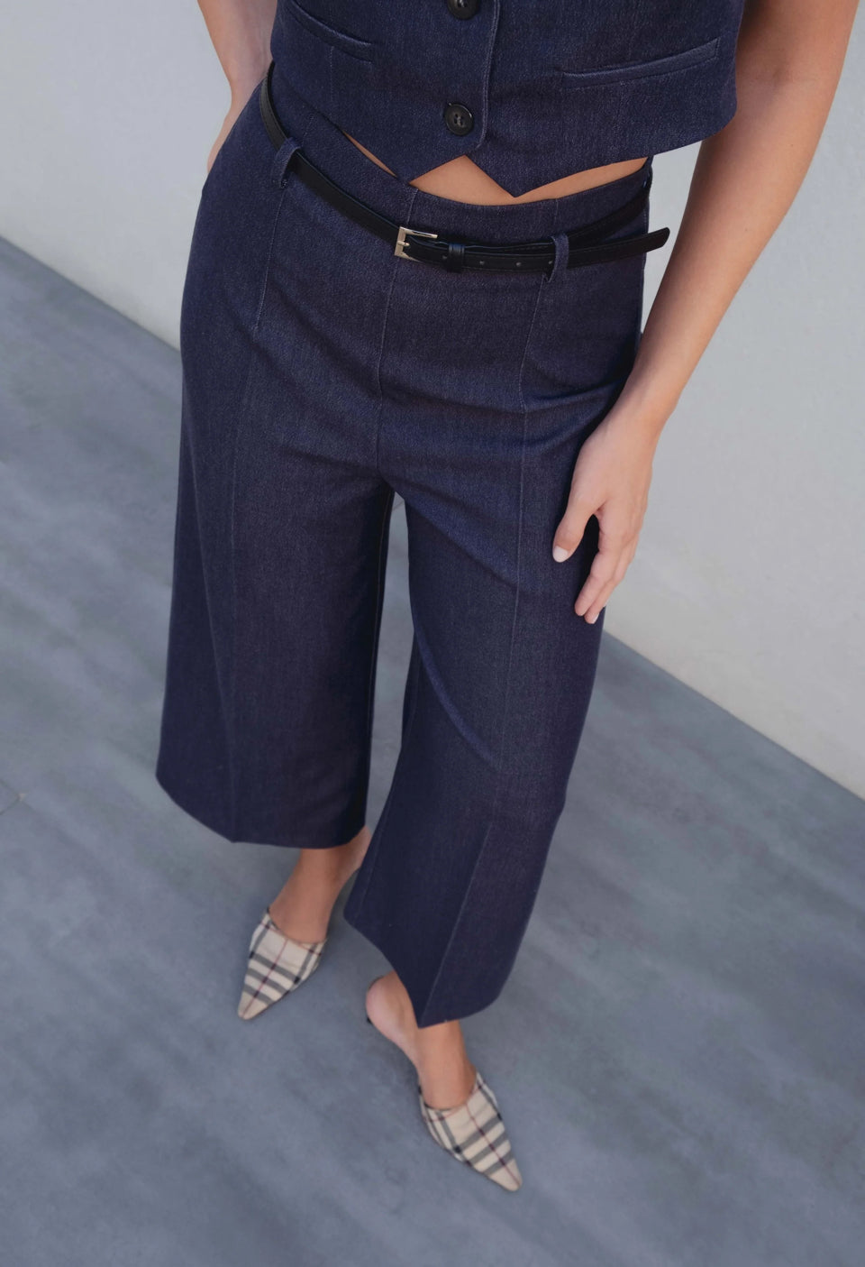 PANTALÓN CULOTTE DENIM CINTURÓN
