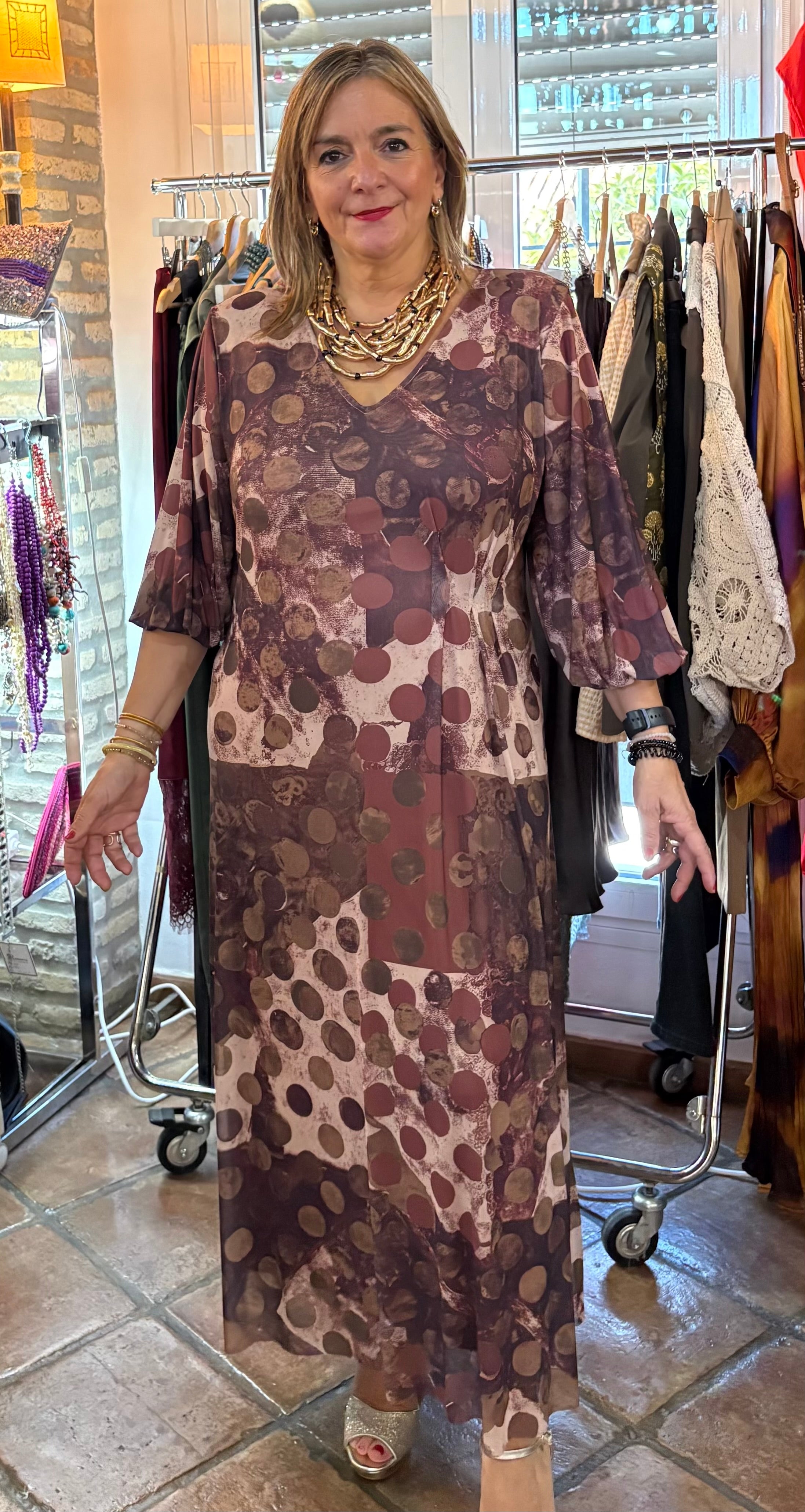 VESTIDO ADET MOTIVOS CIRCULARES TUL