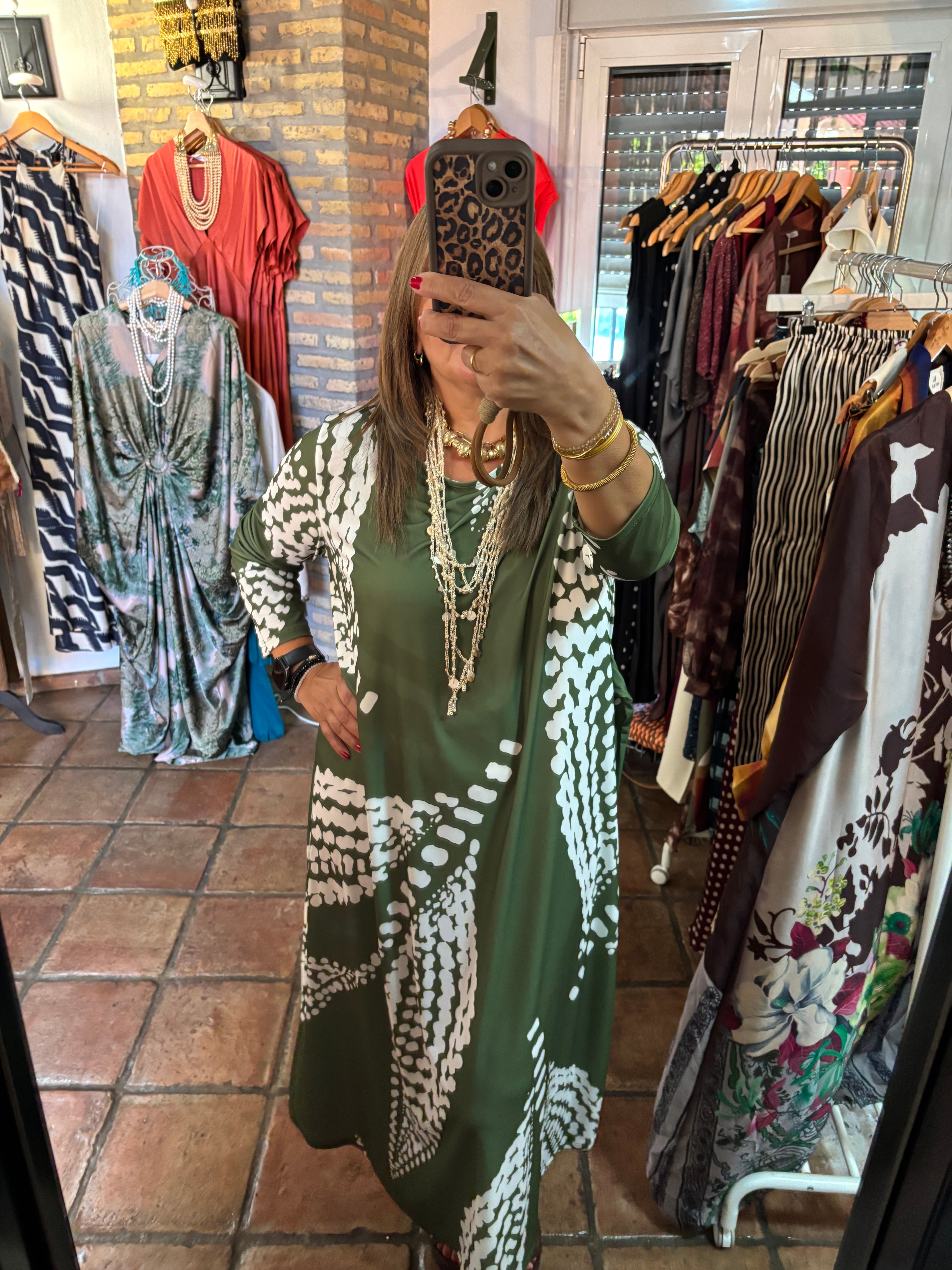 VESTIDO VERDE FLOR