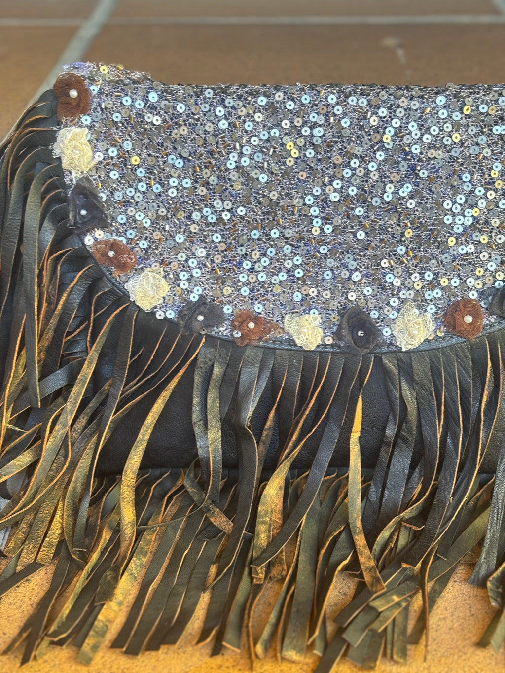 BOLSO DOBLE FLECOS LENTEJUELAS
