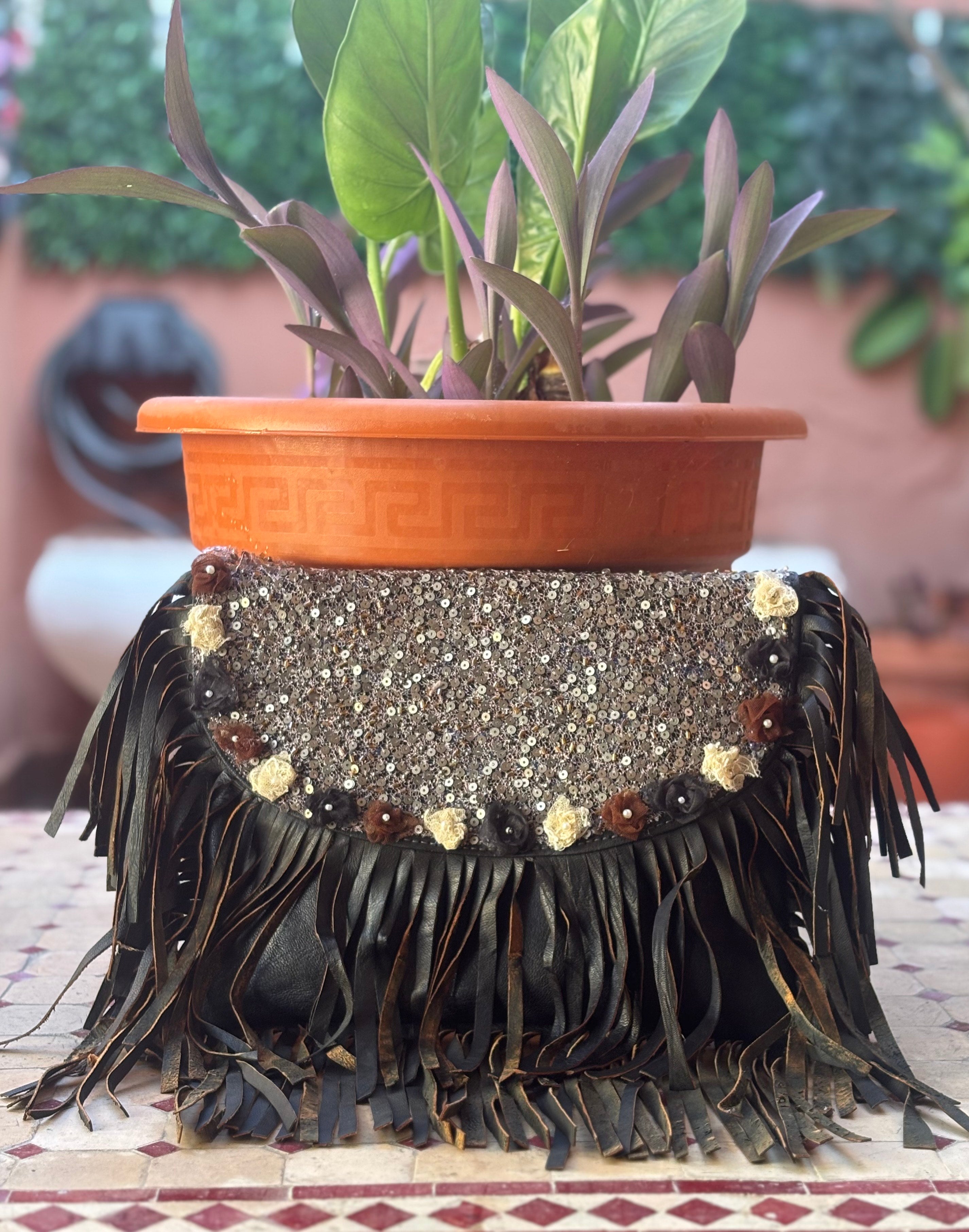 BOLSO DOBLE FLECOS LENTEJUELAS