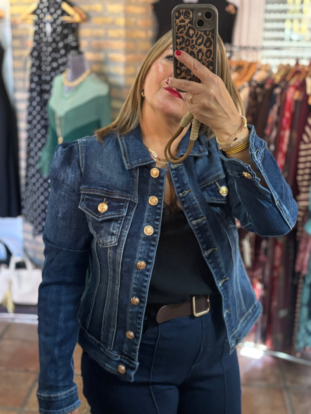 Cazadora vaquera mangas frunces