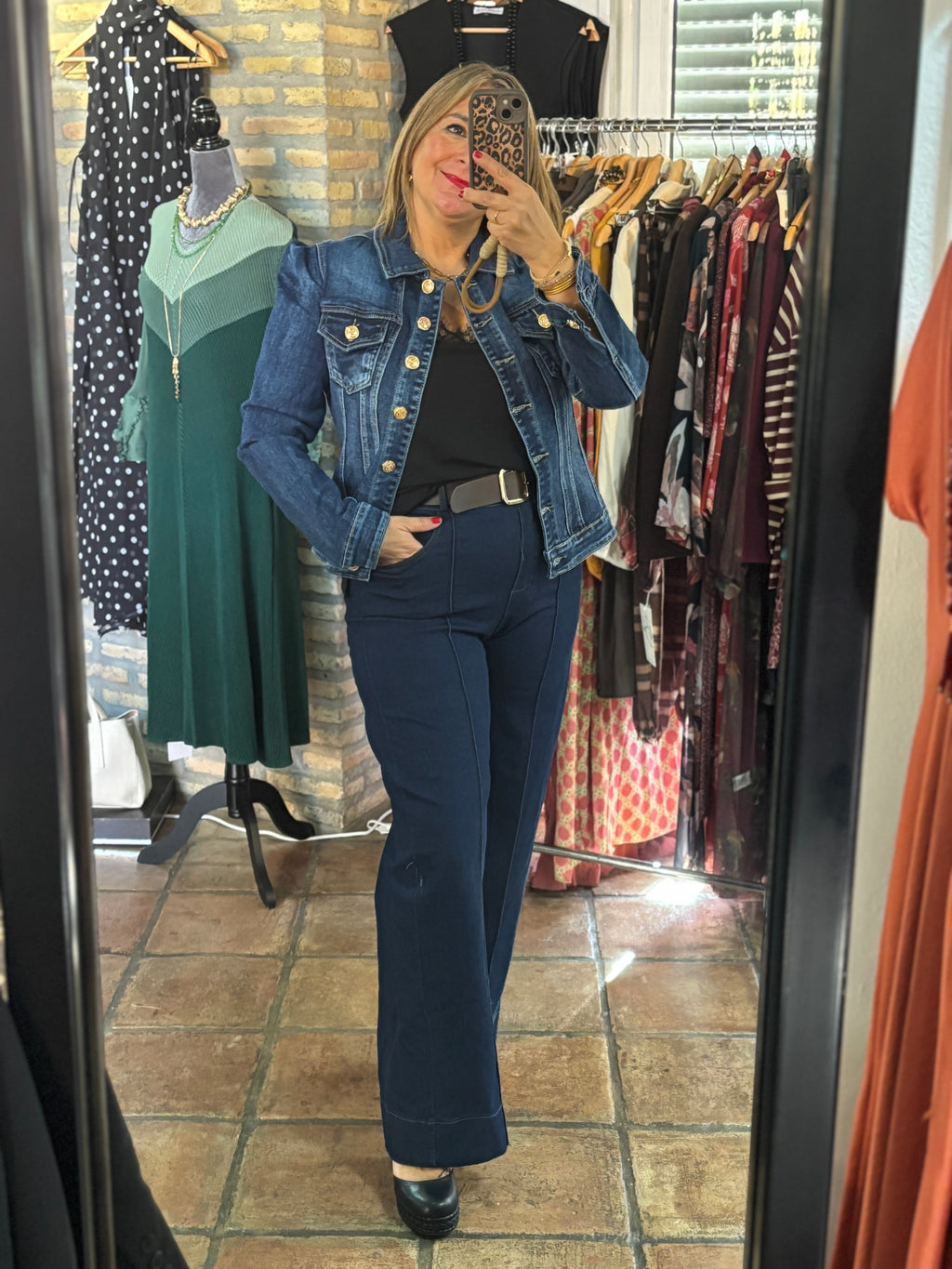 Cazadora vaquera mangas frunces