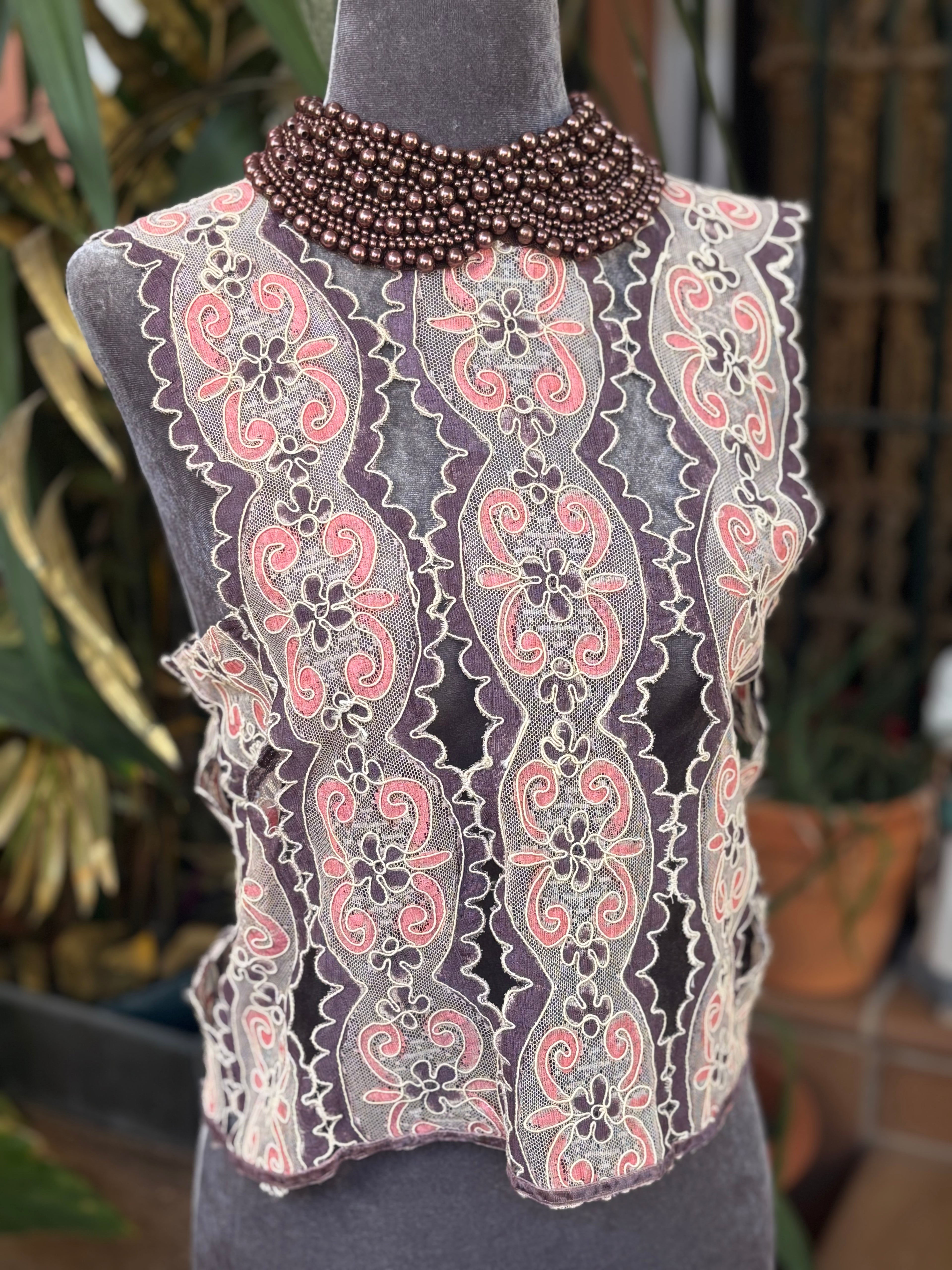 Top Encaje con cuello collar