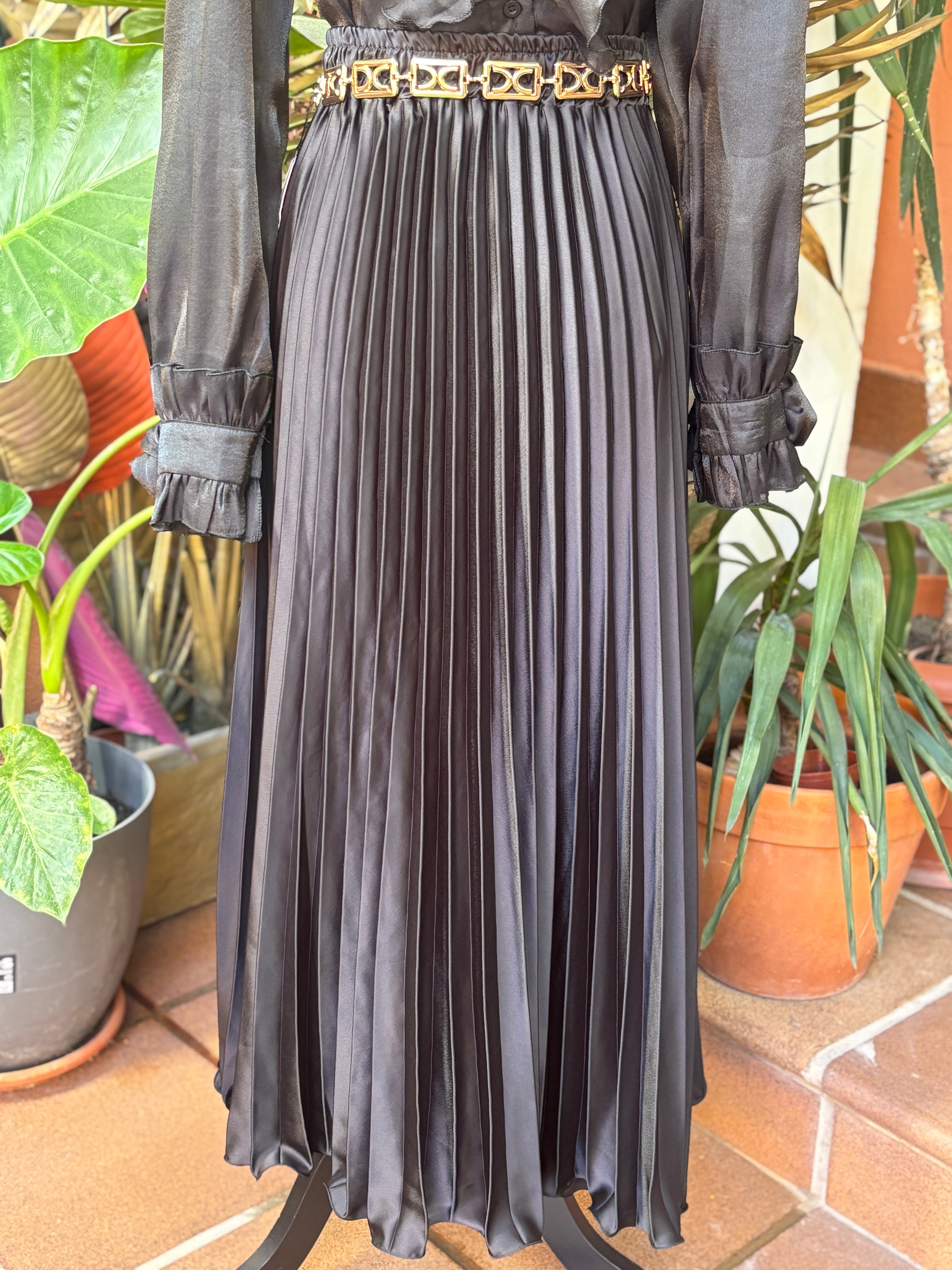 Falda Plisada satinada