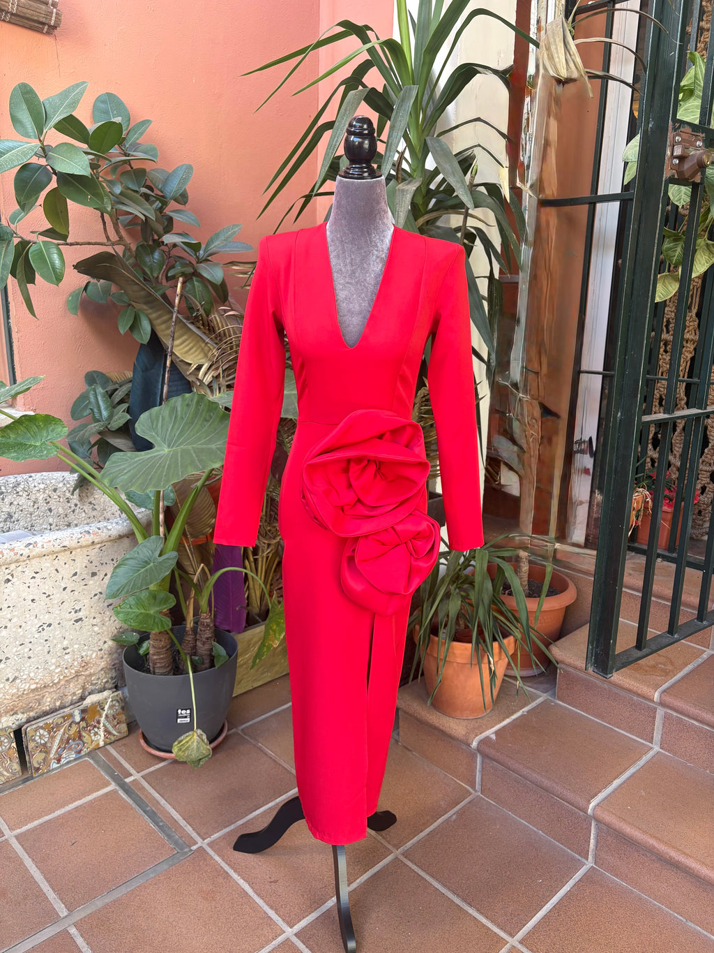 VESTIDO CLAVEL ROJO