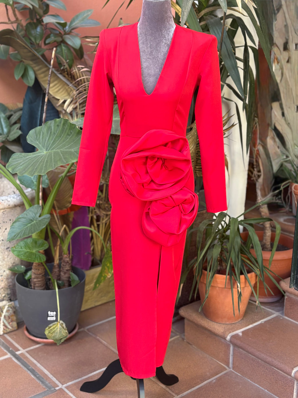 VESTIDO CLAVEL ROJO