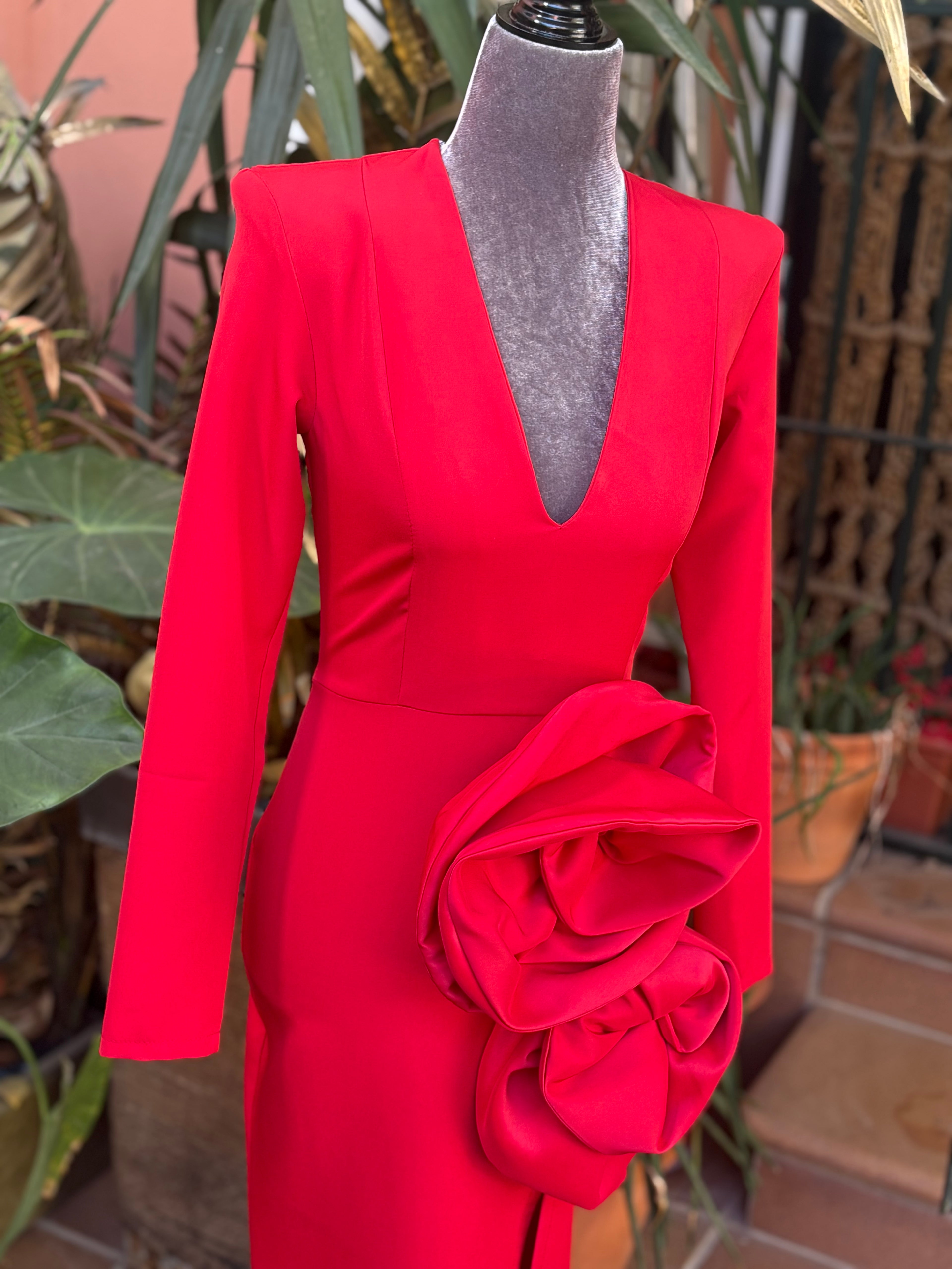 VESTIDO CLAVEL ROJO