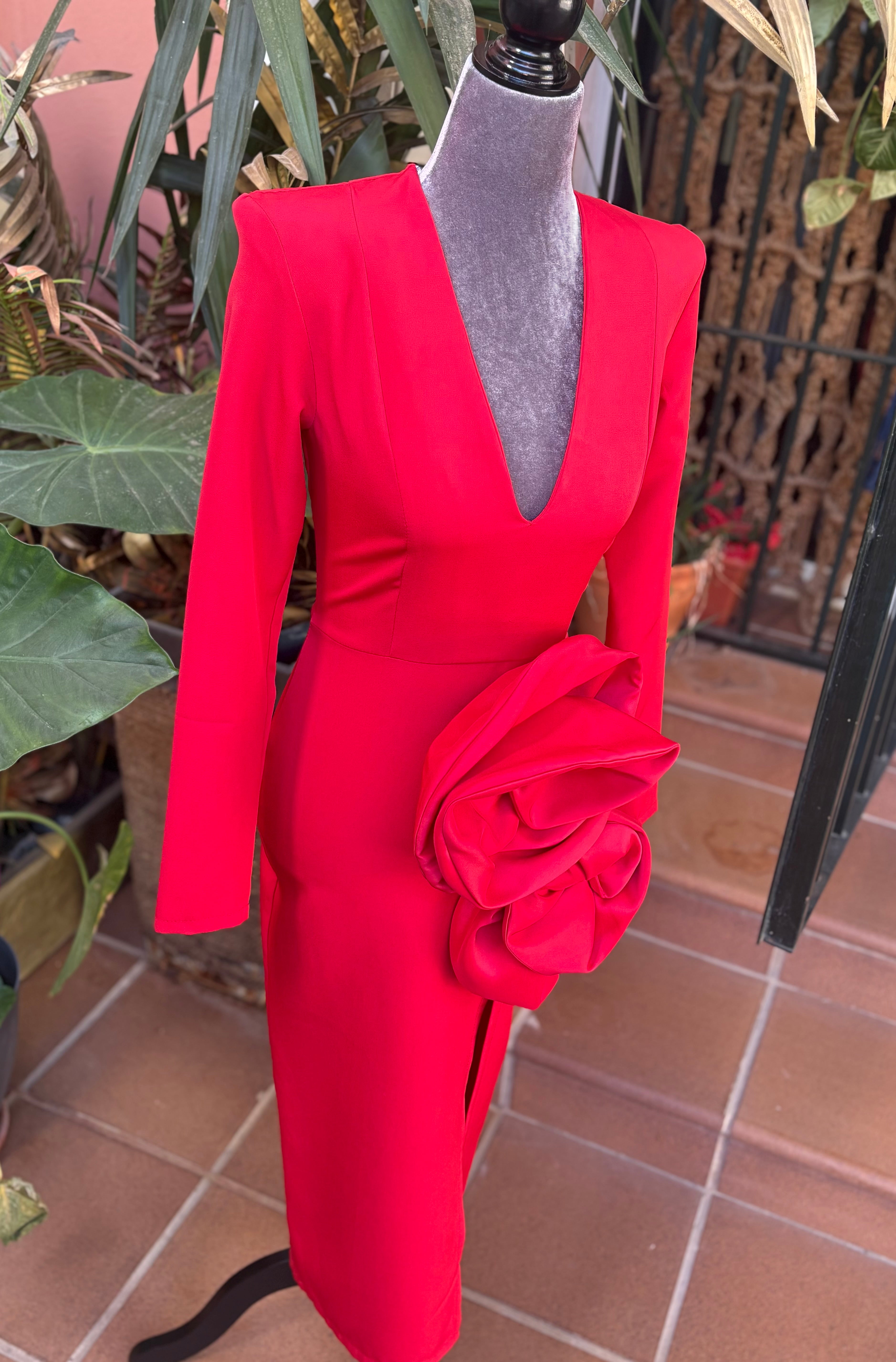 VESTIDO CLAVEL ROJO