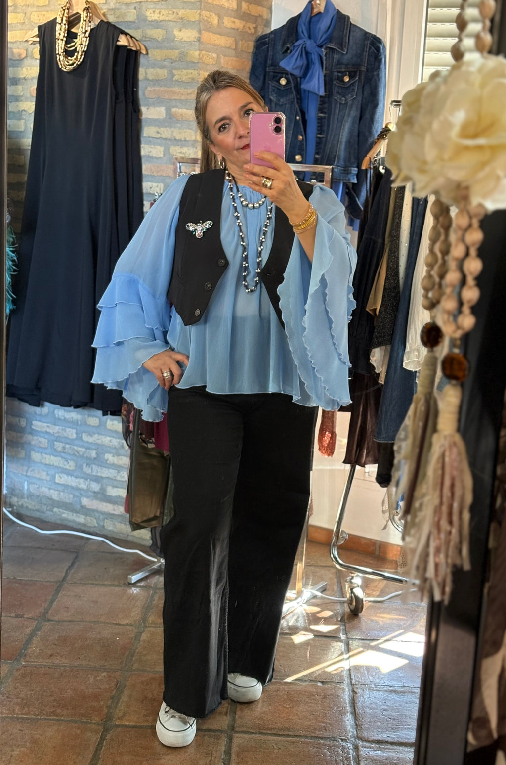 CAMISA GASA VOLANTES