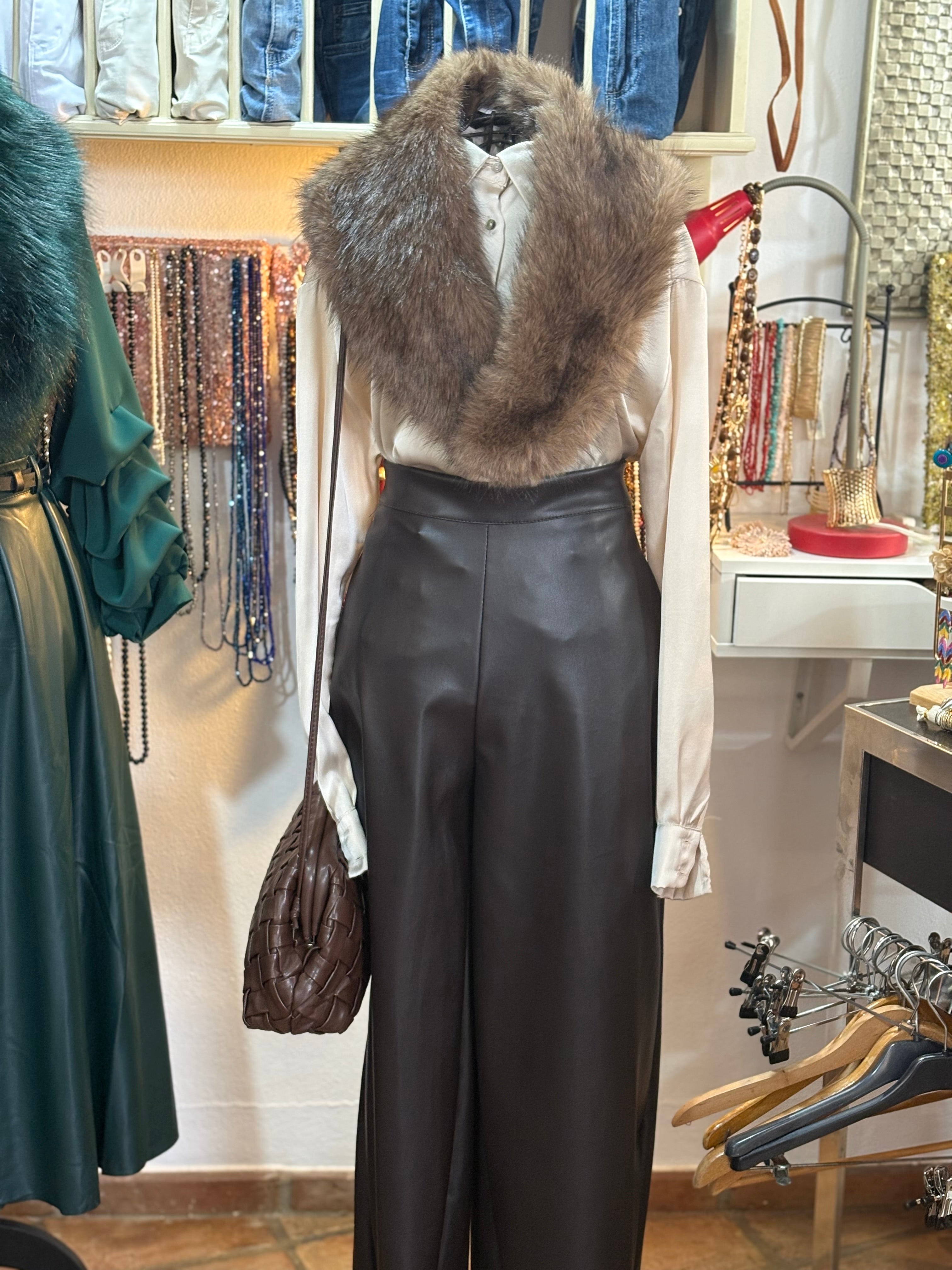 PANTALON POLIPIEL MARRON