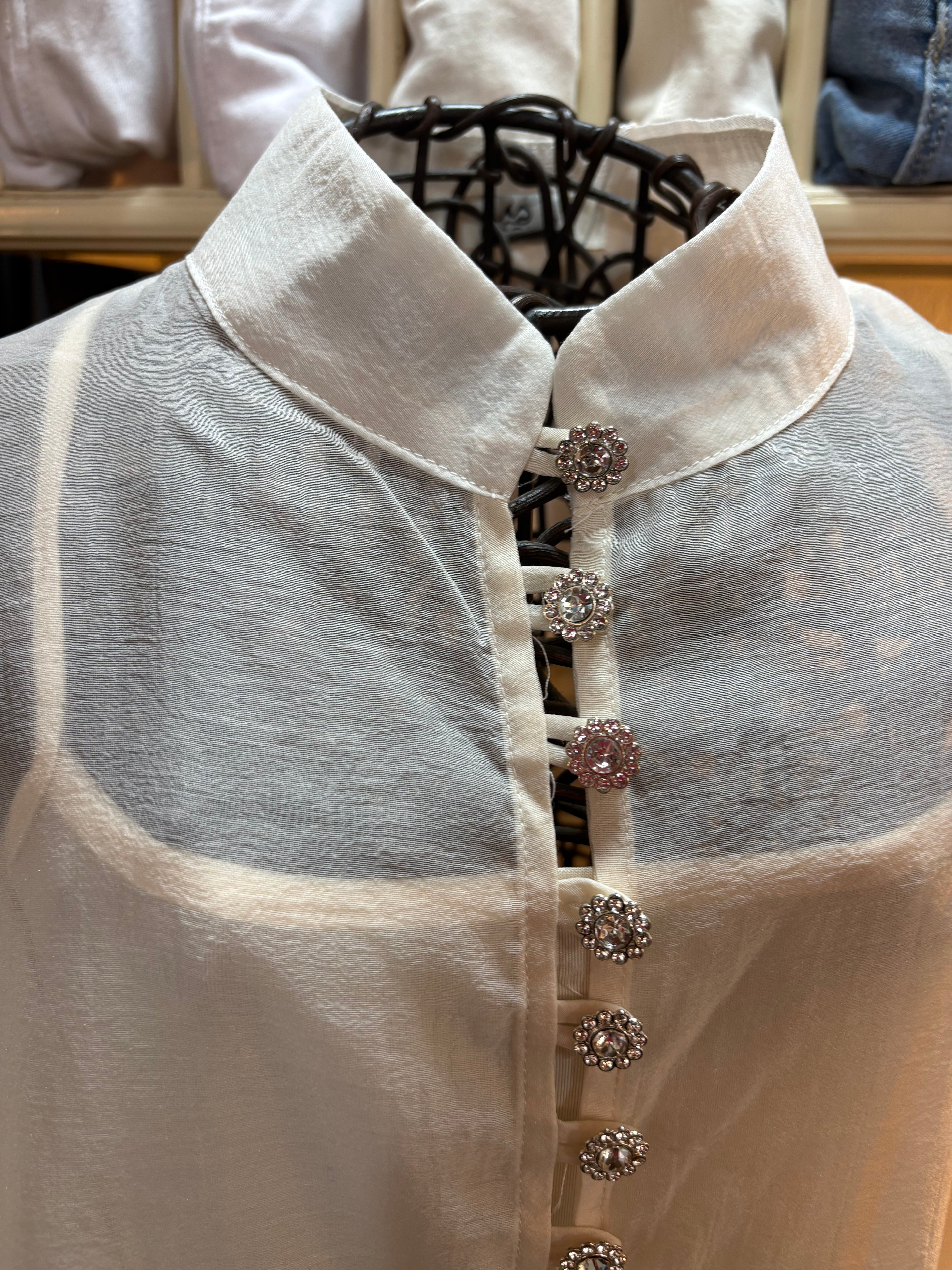 CAMISA ORGANZA BOTON JOYA