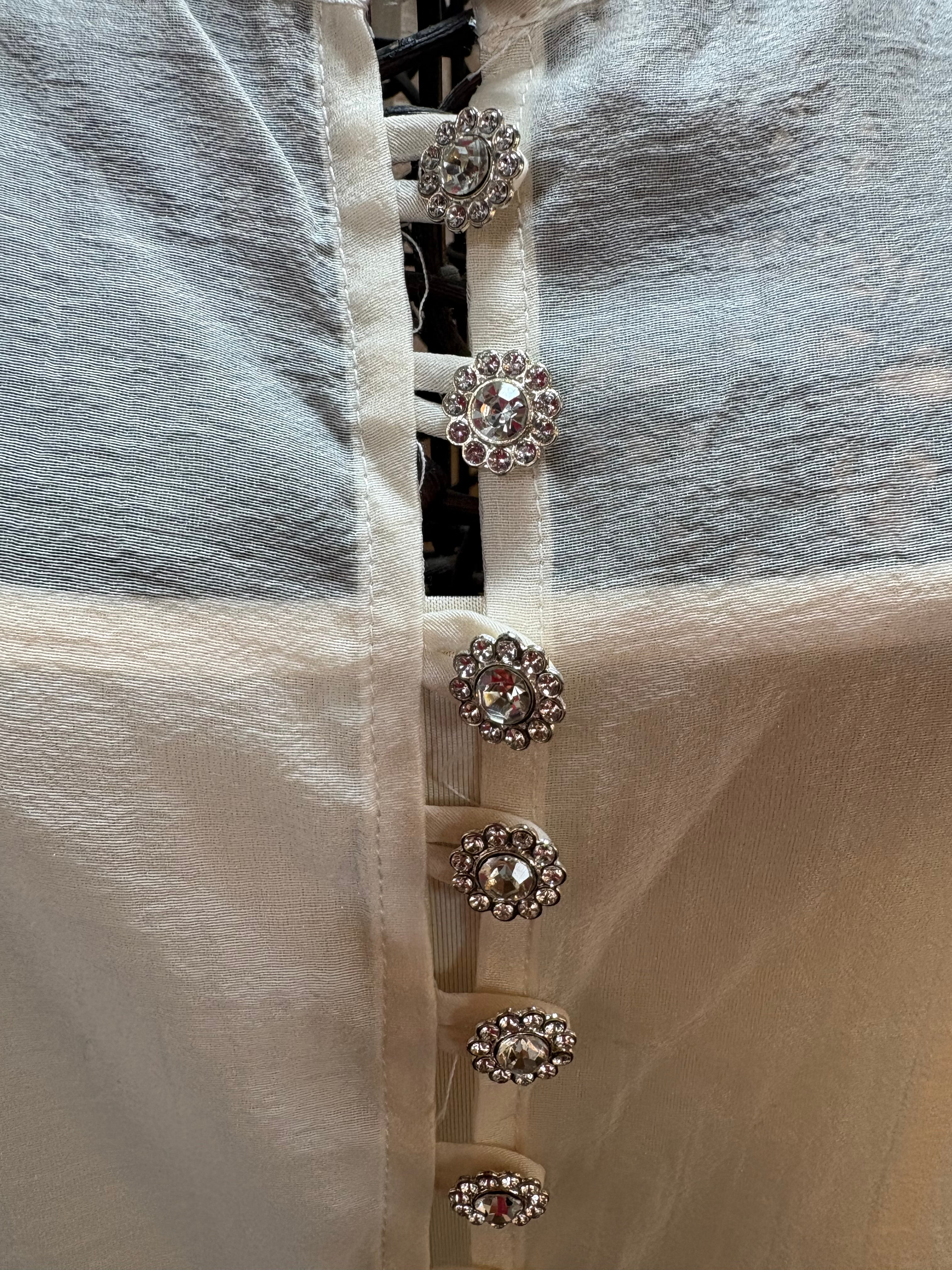 CAMISA ORGANZA BOTON JOYA