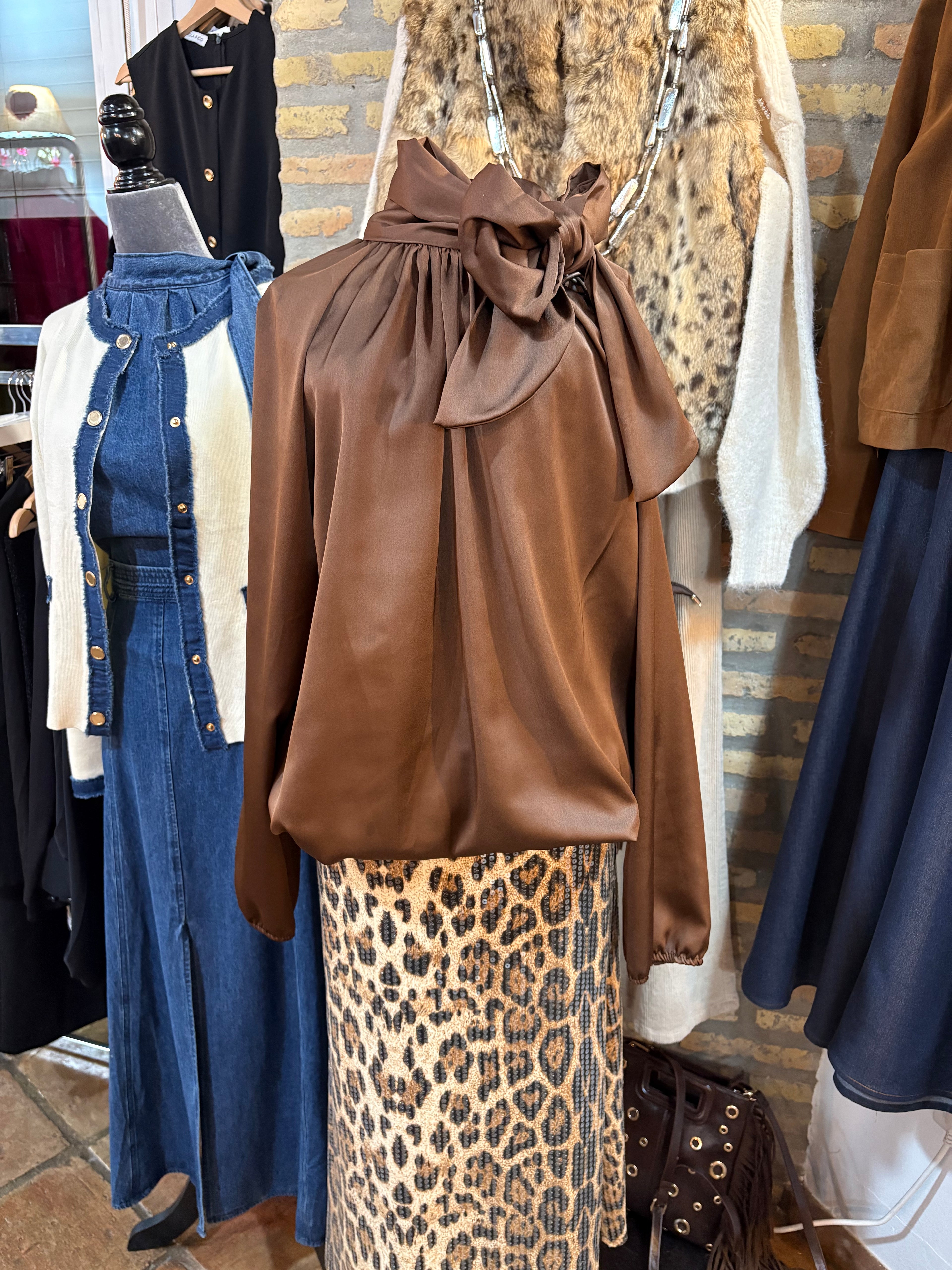 Camisa lazada marrón