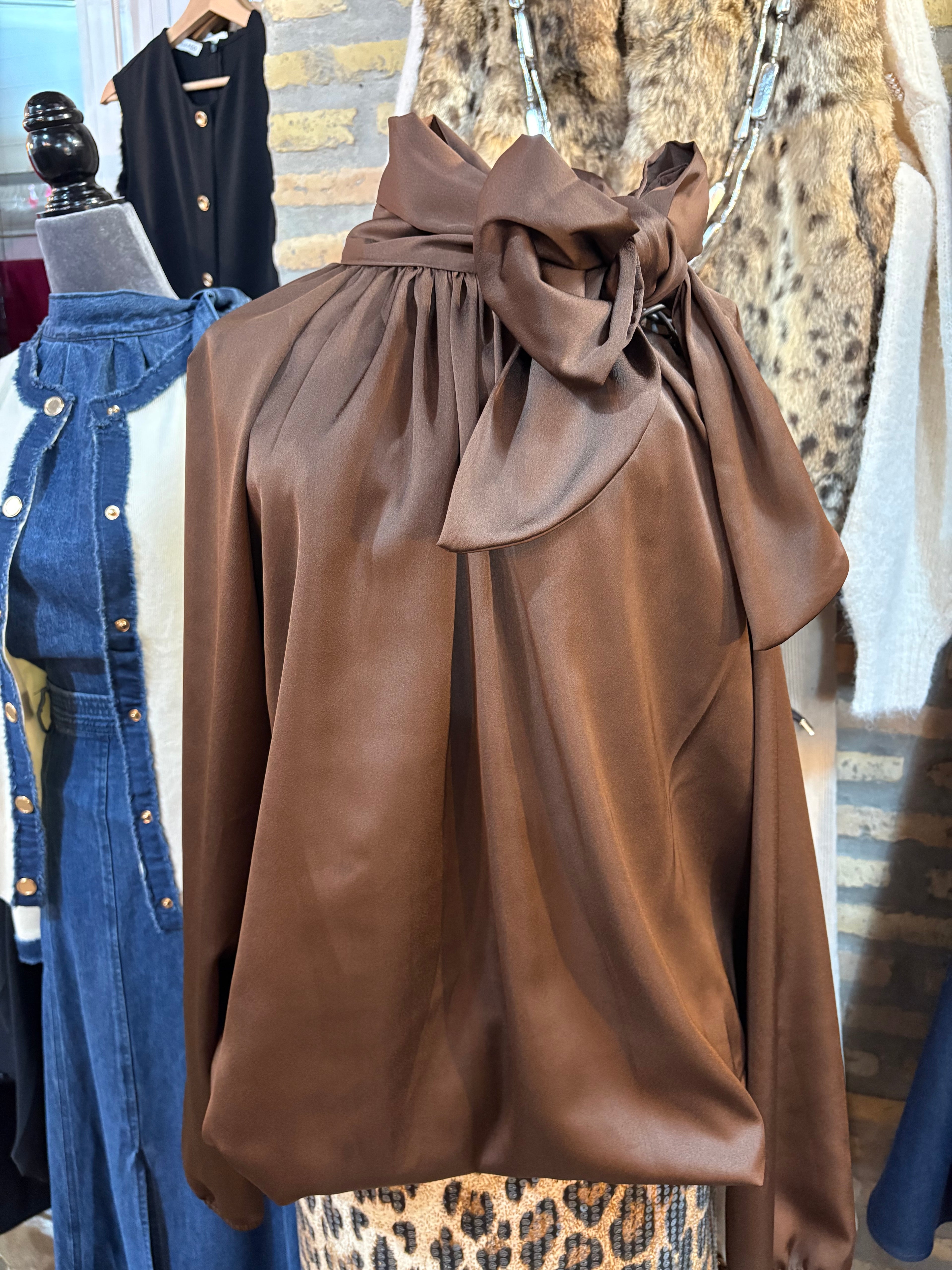 Camisa lazada marrón