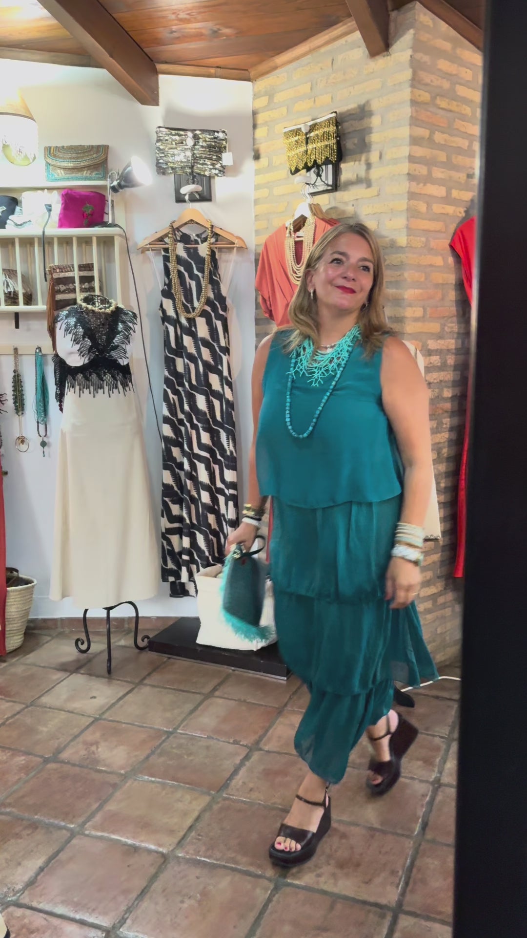 Vestido fluido azul