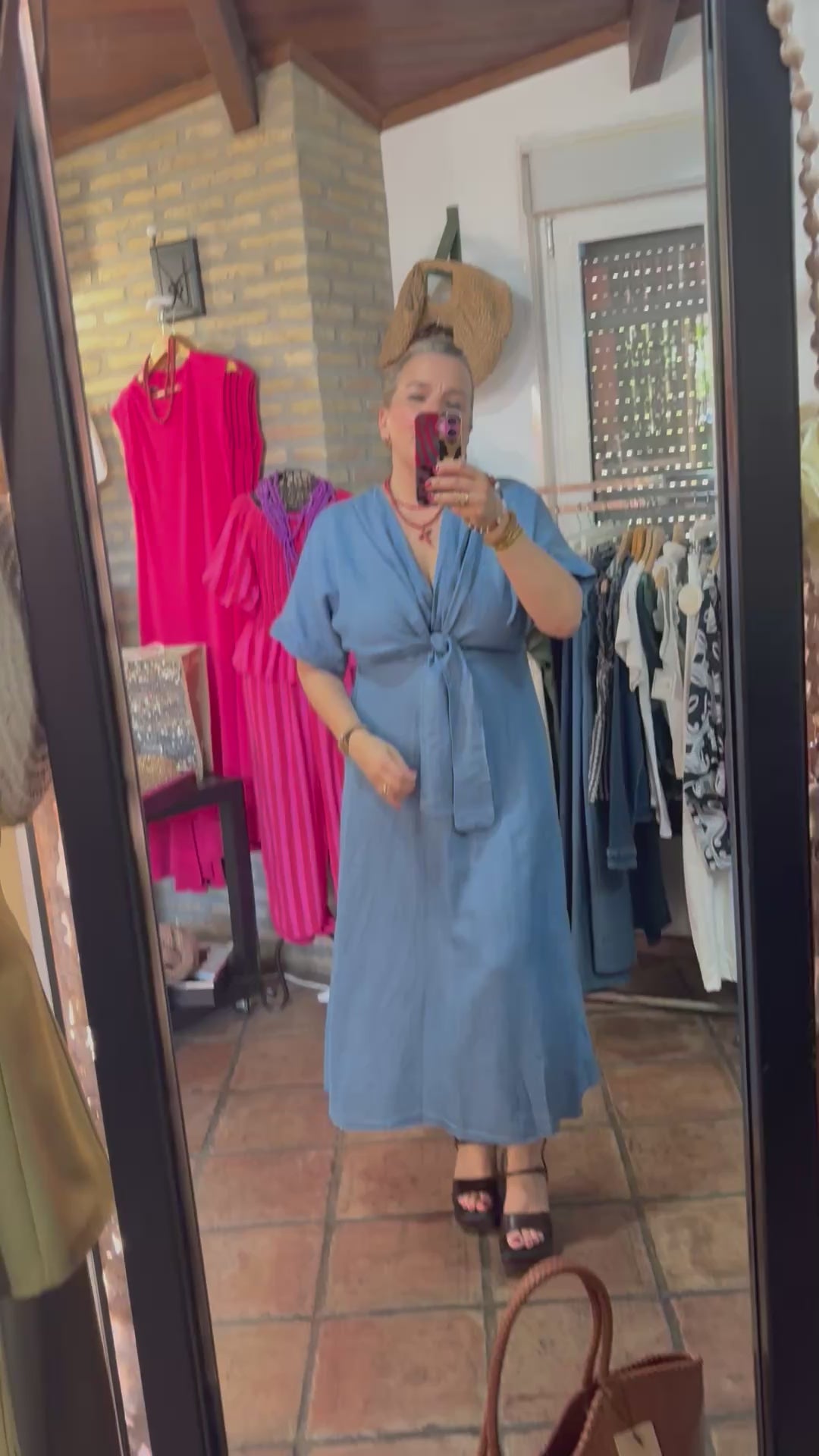 VESTIDO DE TENCEL LAZOS